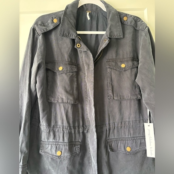 Young Fabulous & Broke Amelia Zip Up Combat Jacket Green Size Small - Picture 7 of 9